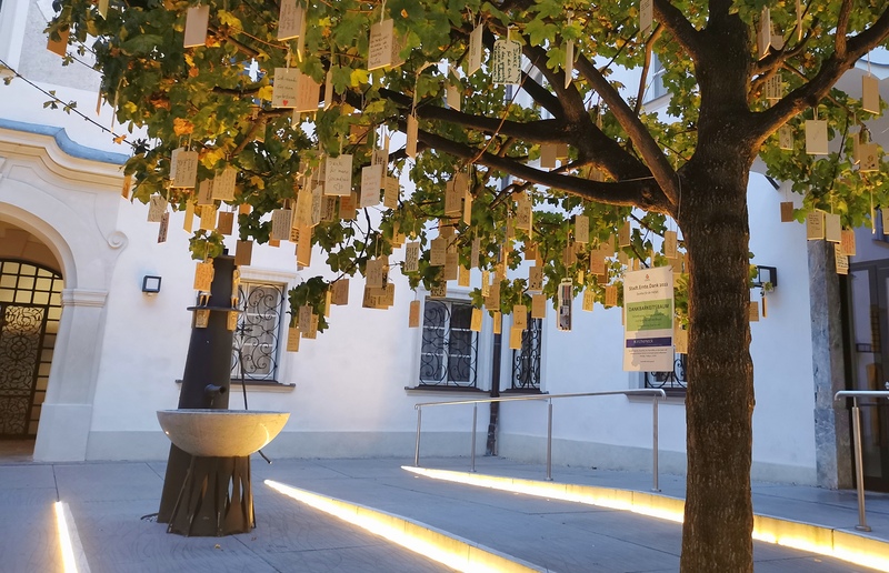 Gefüllter Dankebaum im Brunnenhof / Robert Hautz